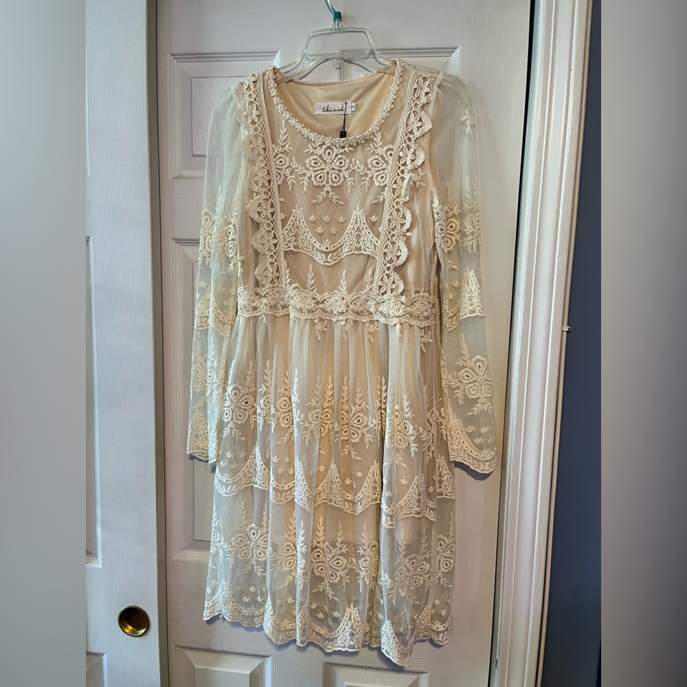 Boho lace midi dress